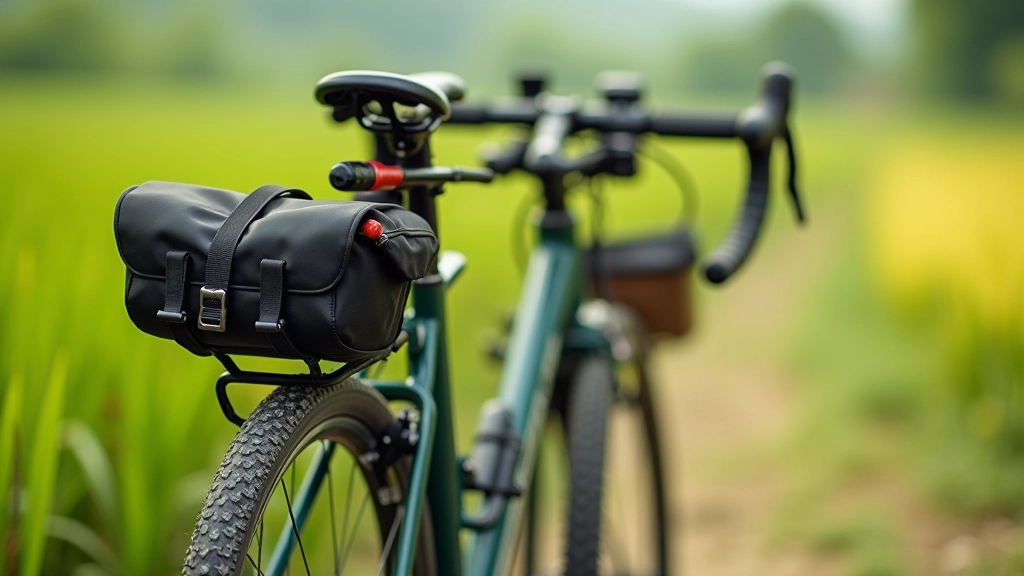 Dettagli di una bicicletta da cicloturismo